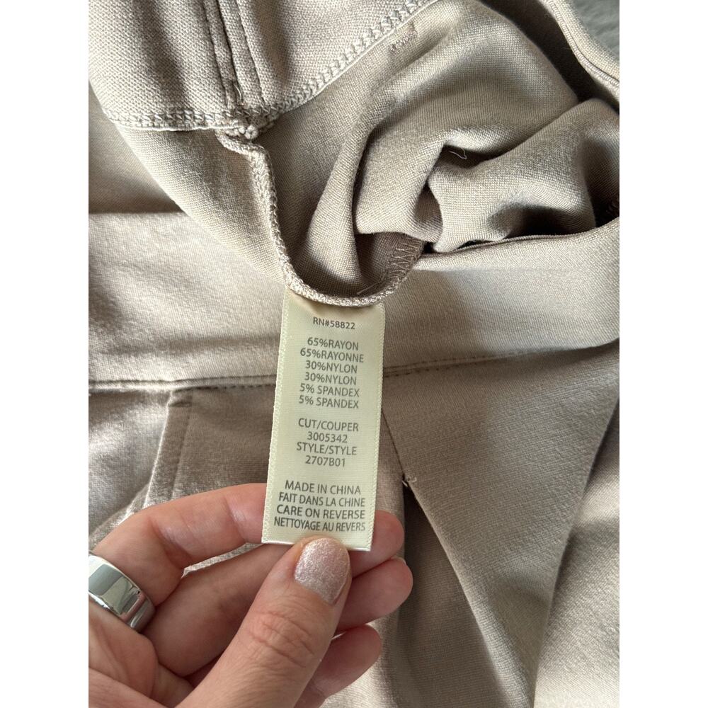 Max Studio London Quiet Luxury Wide Leg Pants Women Size S Taupe Pull On - Picture 3 of 7